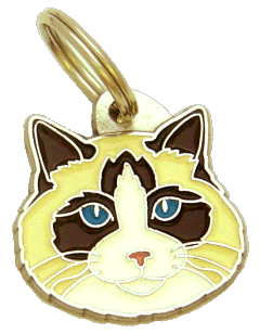 Ragdoll crema tricolore <br> (medagliette per gatti, L’incisione è inclusa nel prezzo)